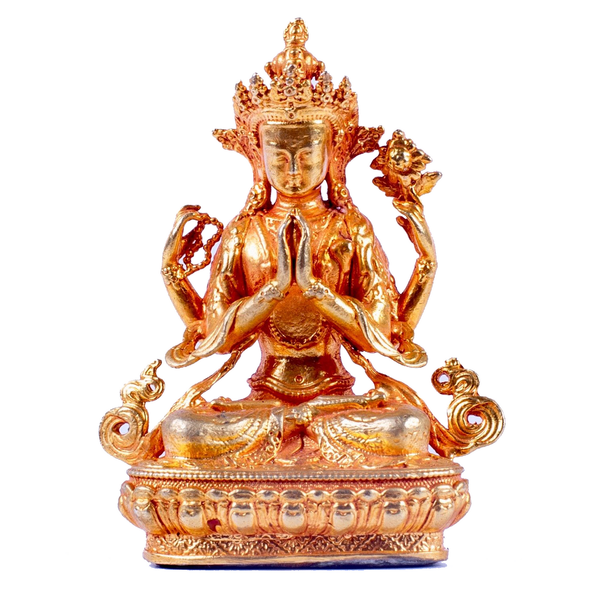 Three Bodhisattvas Statue Set—Gold-Plated